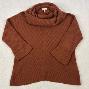 Eileen‎ Fisher Yak Wool Blend Oversized Cinnamon Cowl Neck Soft Knit Sweater